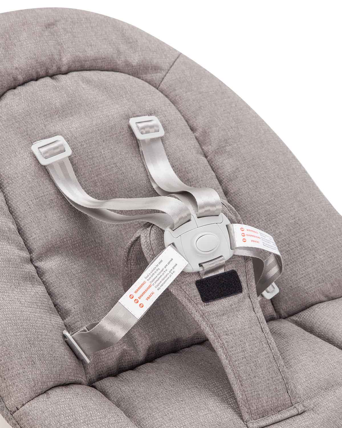 Шезлонг и стульчик-трансформер Combi 2025 ANIM Пятиточечные ремни, мягкая накладка и надёжный замок. 